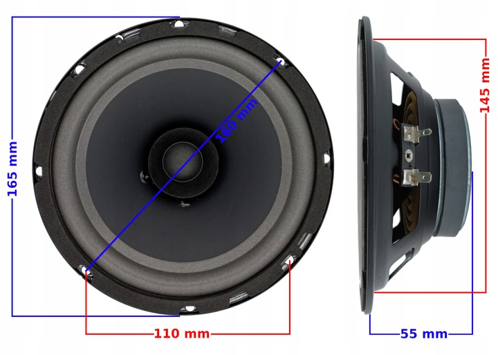 POTENTE ALTAVOCES DE AUTOMÓVIL DISTANCIAS PARA VW PASSAT B6 B7 CC DE PUERTA PARTE DELANTERA 