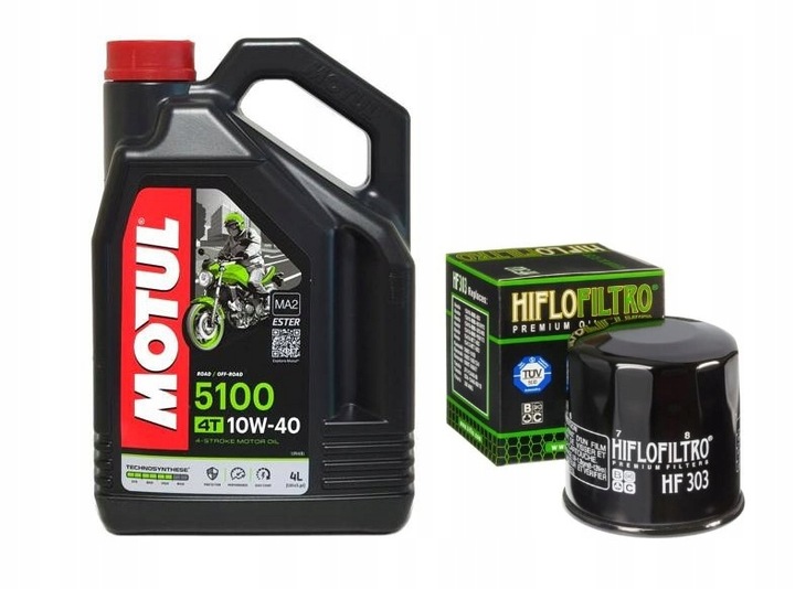 ACEITE MOTUL 5100 MA2 4T 10W40 4L+HIFLO HF303 