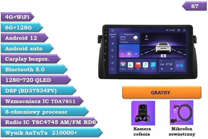RADIO GPS IBN BMW E53 E39 M5 X5 ANDROID 6/128GB SIM 