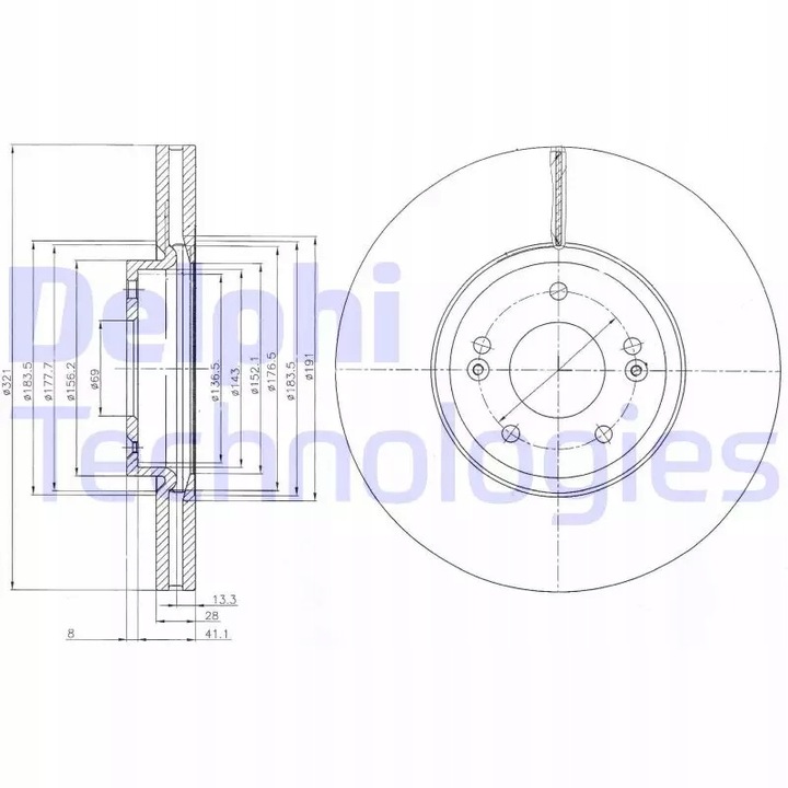 DISCOS DE FRENADO PARTE DELANTERA DELPHI BG9056C 