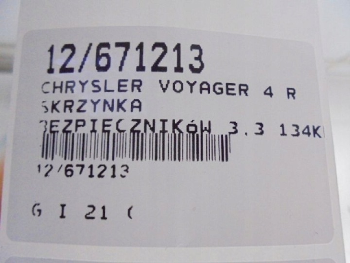 VOYAGER 4 IV BOÎTE FUSIBLES 04869000AI 3,3