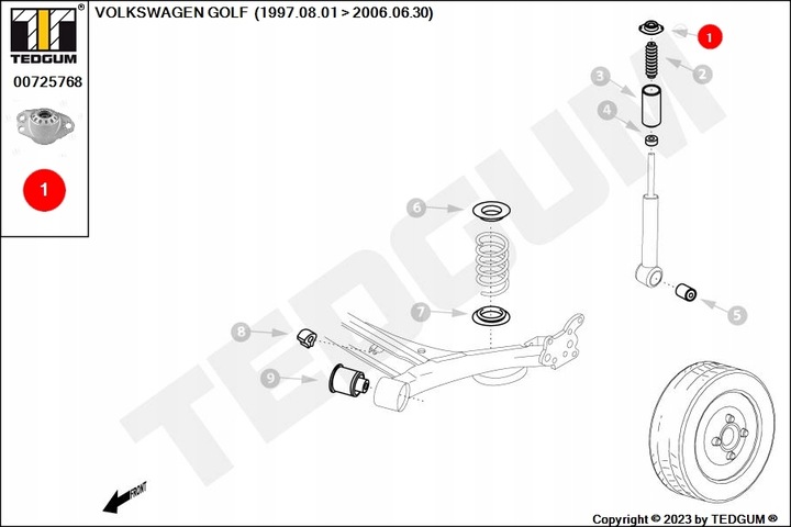 BOLSA ALTAVOCES MC PHERSONA PARTE TRASERA L/P (KPL.) AUDI A1 SEAT IBIZA IV, TOLEDO 