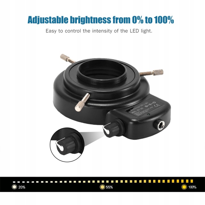 ZMIENNE LANTERNE PIERSCIENIA LED POUR MIKROSKOPU STEREO I RÉGLAGES 0K