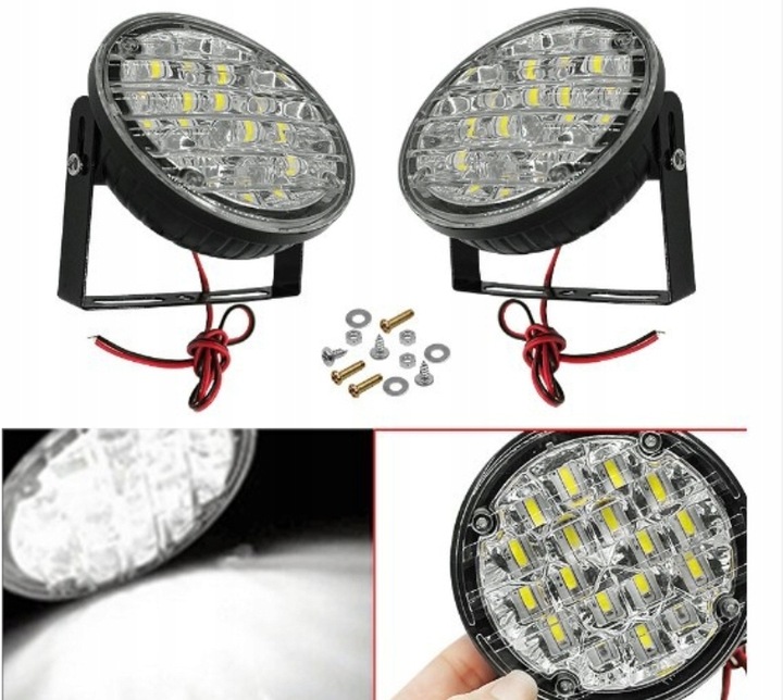 2 PIECES 12V 18LED ROUND AUTOMOTIVE LIGHT LED FOR DRIVER DAYTIME DRL 