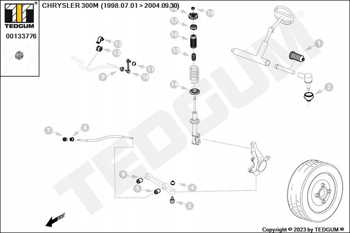 BLOQUE SILENCIOSO DR. KIER. CHRYSLER 300M/VISION 00133776 TED-GUM 