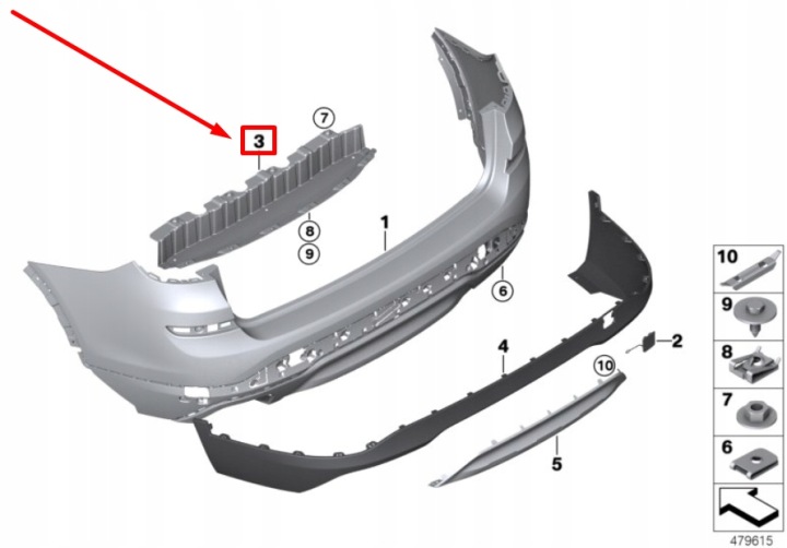 NOUVEAU BMW X3 F25 TRAILER TOW HITCH MIDDLE BOTTOM COVER 51127338781 7338781