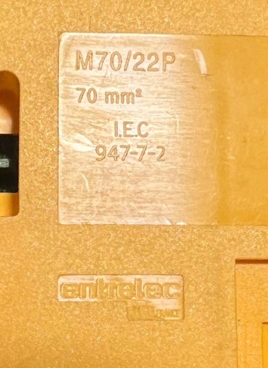 ENTRELEC M70/22P M7022P SRUBOWA PUCE BRIDE 70 MM^2 NEUF