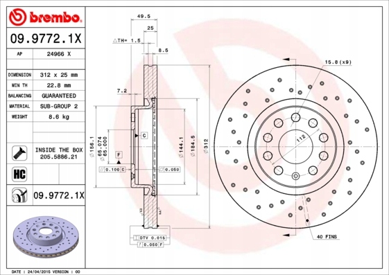 DISCOS ZAPATAS PARTE DELANTERA BREMBO SEAT LEON 