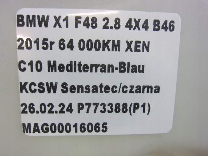 BMW X1 F48 B46 F46 F39 DEPÓSITO DE LÍQUIPARA PARA LIMPIAPARABRISAS 61667403904 7403904 