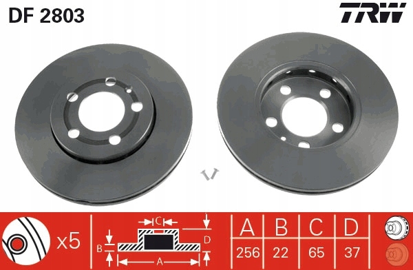 TRW DISCO HAM PARTE DELANTERA 256X22 V 