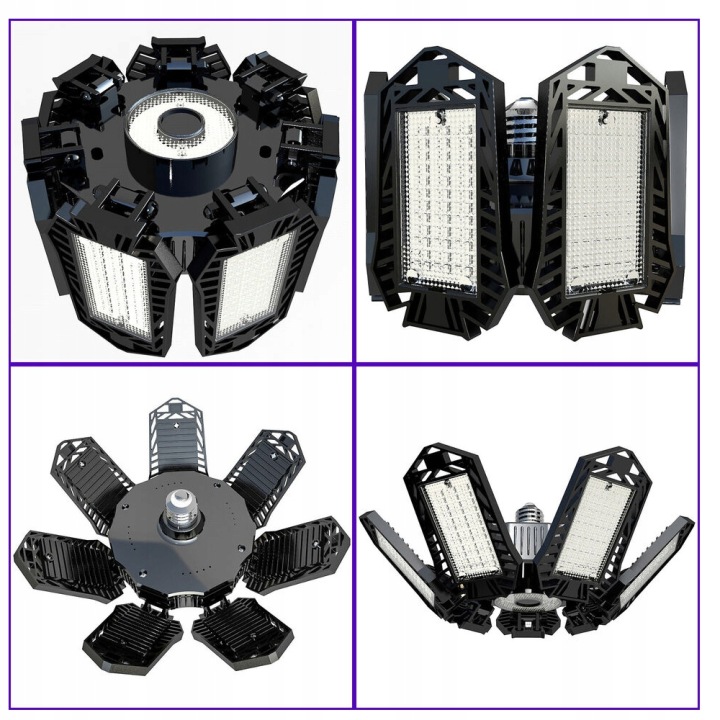 SWIETLOWKA LED 200W 7 PANNEAUX E27 RÉGLAGE 360° ÉCLAIRAGE