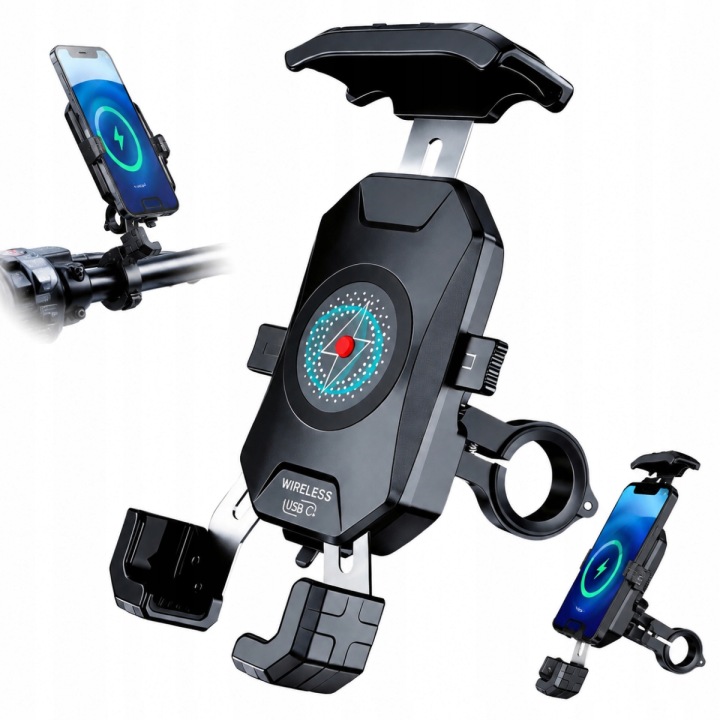 POIGNÉE MOTOCYCLETTE 2 EN 1 AVEC CHARGEUR 15W INDUKCYJNA I USB C 20 DANS