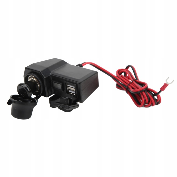 MULTIFONCTIONNELLE CHARGEUR MOTOCYCLETTE AVEC DOUBLE USB 10-24V AVEC CYFROWYM VOLTMÈTRE