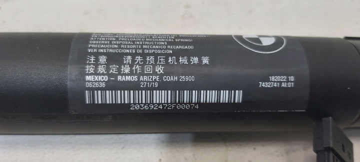 SERVOMOTEUR GAUCHE COUVERCLES DE COFFRE ARRIÈRE BMW X3 F25 7432741
