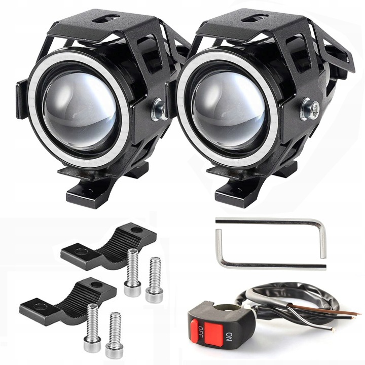 HALOGÈNES MOTOCYCLETTE RING LED PHARES PHARES STROBOSCOPE U7 12-80V 1500LM