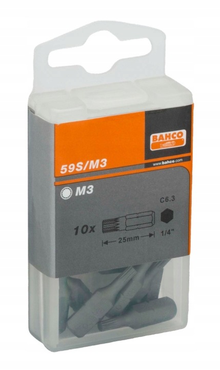 BIT 1/4″ VERS VIS XZN M8X25 MM 10 PCS BAHCO