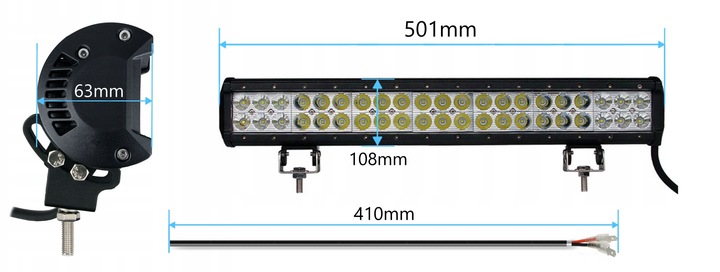 PANEL DIODO LUMINOSO LED HALÓGENO DE DIODO LUMINOSOS BRIDA 126W20' 50CM 