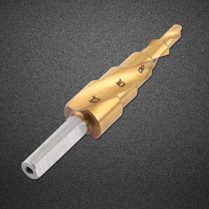 1PC HSS STEP BIT BIT 4 MM-12 MM SPIRAL FLET TRIANGULAR SHANK E8