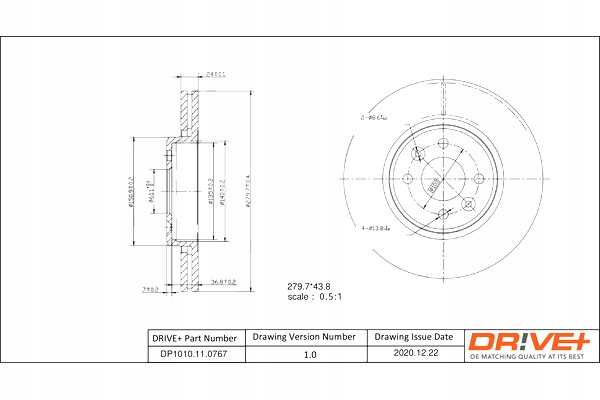 DRIVE+ DISCOS DE FRENADO 2 PIEZAS PARTE DELANTERA RENAULT CLIO V 1 6H 22- 