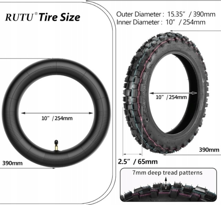 TIRE 2.50-10 FROM 2 DENTKAMI 