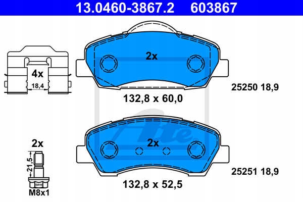 DISCOS ZAPATAS PARTE DELANTERA ATE CITROEN C4 CACTUS 