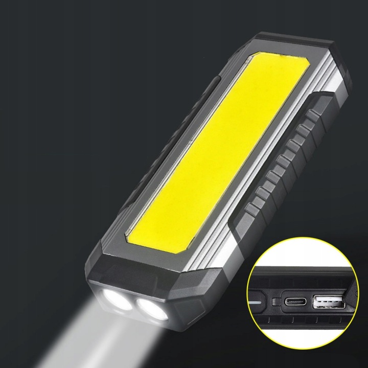 PHARE TRAVAILLÉ LED CHARGEMENT USB COB PHARE TRAVAILLÉ
