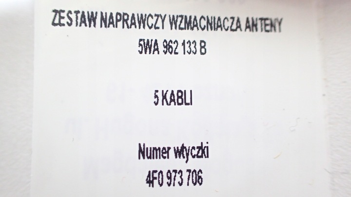 STIPRINTUVAS GRUPĘ VW 5WA962133B + KOMPLEKTAS 4F0973706 nuotrauka 8