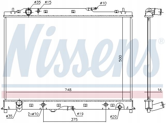 NISSENS 68525 RADIATEUR SYSTÈME REFROIDISSEMENT MOTEUR