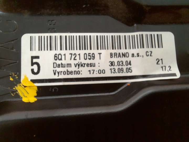 VOLKSWAGEN POLO 4 IV 05-09 PÉDALE ADHÉRENCE BUTÉE DE DÉBRAYAGE 6Q1721059T