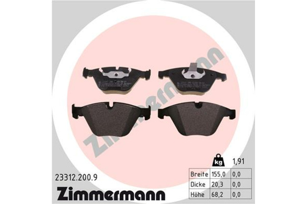 ZIMMERMANN 23312.200.9 KIT PLAQUETTES FREINS FREINS DISQUE