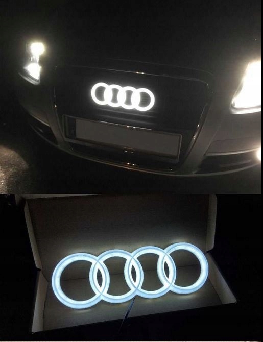 AUDI DIODO LUMINOSO LED LOGOTIPO EMBLEMA AL REJILLA DE RADIADOR STATYCZNE - BLANCO 