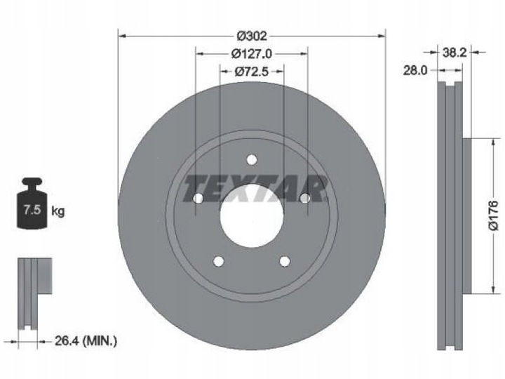 DISCOS PARTE DELANTERA VW ROUTAN 3.8 4.0 08-10 TRANSPORTER T3 1.6 85-87 