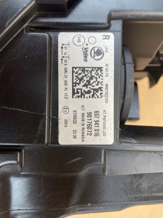 PHARE DROIT AVANT DROITE AVANT SKODA SCALA 657 2019-2023 657941016