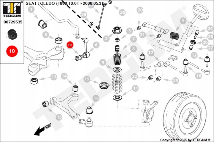 MANCHON CONNECTEUR STABILISATEUR AUDI SEAT SKODA VW