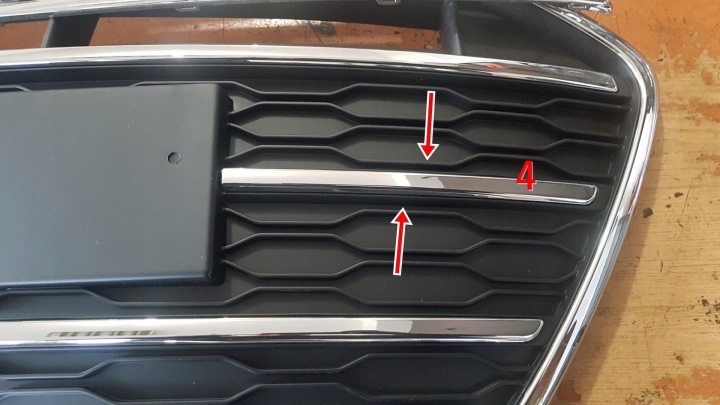 MOULURE CHROME COURTE GRILLE DE RADIATEUR HYUNDAI IX20 LIFT 15-