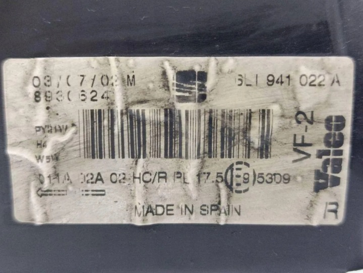 PHARE GAUCHE AVANT FORD SEAT IBIZA III 6L1941022A