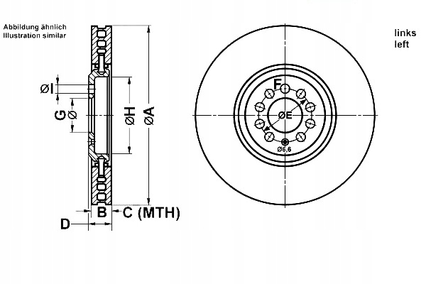 DISCS BRAKE 2 PCS. VW FRONT GOLF 4 R32 4 MOTION 