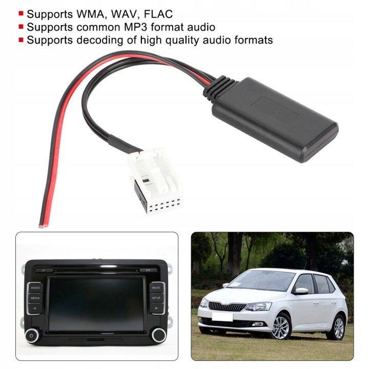 ADAPTATEUR BLUETOOTH AUDIO AUX SANS FIL VOLKSWAGEN RCD510 300+ 310 RCD210