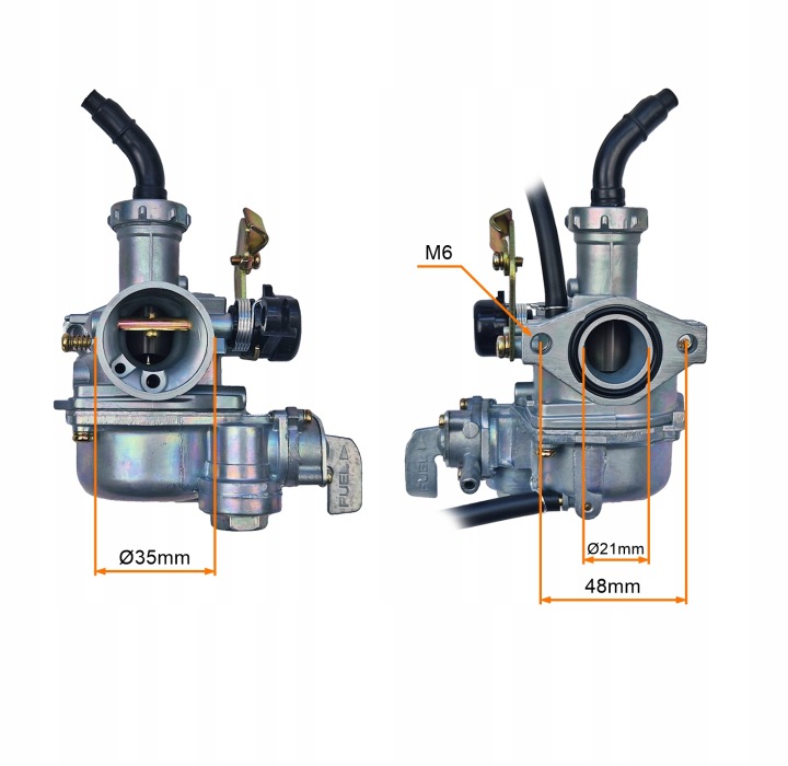 CARBURATEUR SCOOTER ASPIRATION CÂBLE 154FMI, 139FMB PZ20 AVEC ROBINET STREET, CROS