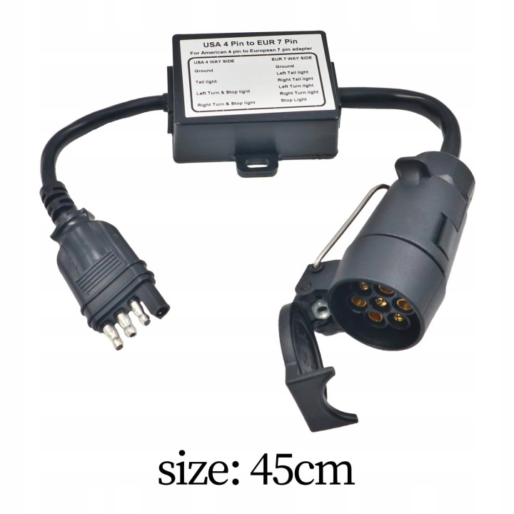 DISTRIBUTEUR OBWODOW FEUX REMORQUES USA 4-PINOWY SUR EUROPE 7-PINOWY MULTIFONCTIONNEL