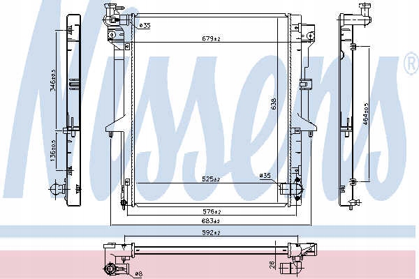 RADIATEUR MOTEUR EAU MITSUBISHI L200 TRITON 2.5D 11.05-12.15