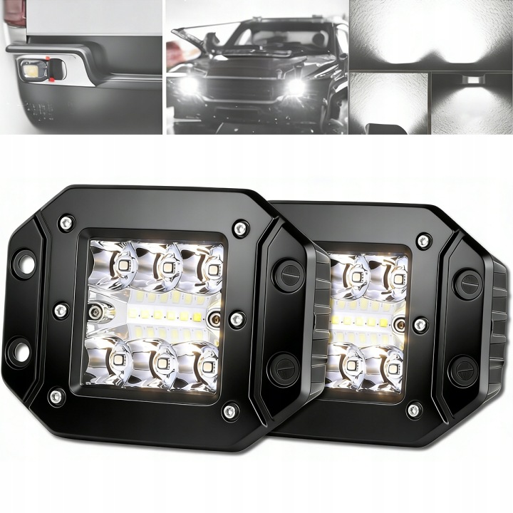 2 CV PHARE TRAVAILLÉ PHARES ANTIBROUILLARD PROJECTEUR LONGUE PORTÉE DANS PARE-CHOCS 12V 24V 13X LED 39W