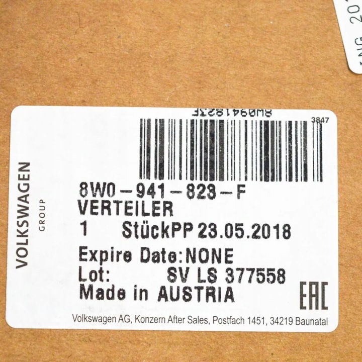 AUDI A4 8W RACCORD DÉMARRAGE DISTRIBUTEURS 8W0941823F ORIGINE