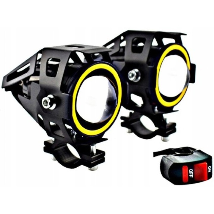 2 PIEZAS HALÓGENO MOTOCICLETA FAROS REJILLAS RING DIODO LUMINOSO LED 