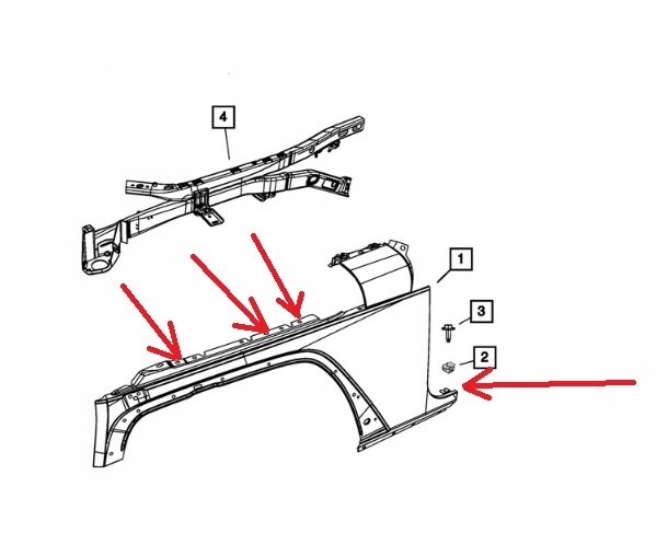 SRUBKA PERNO ALAS ALETA WRANGLER JK 07-17 