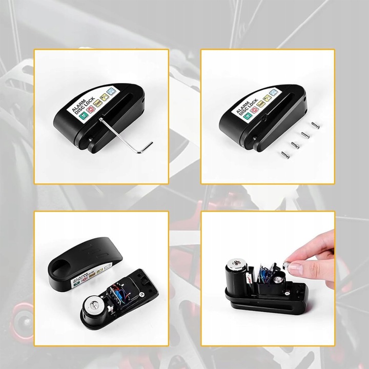 ALARME BLOCAGE DISQUE DE FREIN 110DB 7MM VERS SCOOTER VÉLO TROTTINETTES