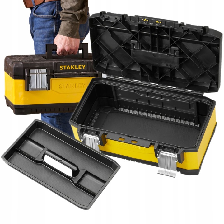 STANLEY COFFRE DE RANGEMENT BOÎTE INSTRUMENTALE JAUNE 50X29,3X22X2 CM 19.6 GAUCHE 1-95-612