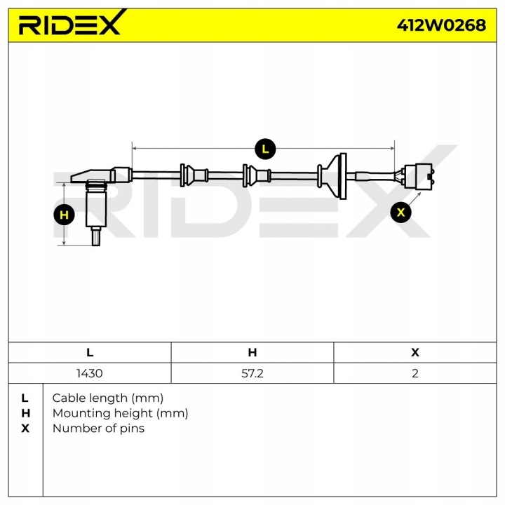 RIDEX 412W0268 CAPTEUR VITESSE MARCHE ARRIÈRE ROUES VERS VOLVO 940 II UNIVERSEL (945)