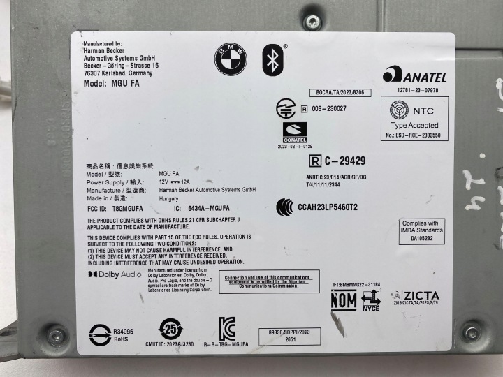 2024 BMW 2 F44 PANNEAU AUTORADIO CD/DVD/GPS MGUFA