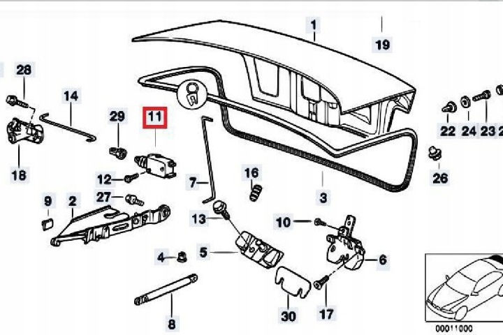 SERVOMOTEUR COUVERCLES DE COFFRE COUVERCLES DE COFFRE BMW 3 E36 67118361140 NEUF ORIGINAL
